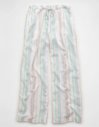 AE Pride Mid-Rise Linen-Blend Wide-Leg Pant