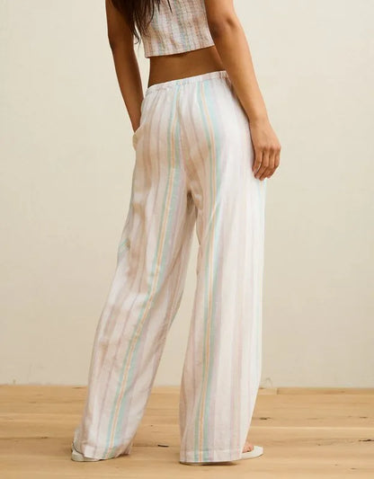 AE Pride Mid-Rise Linen-Blend Wide-Leg Pant