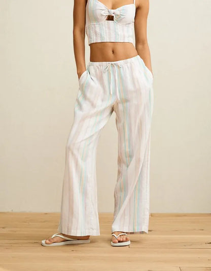 AE Pride Mid-Rise Linen-Blend Wide-Leg Pant
