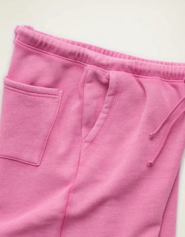 AE Dreamy Fleece Low-Rise Wide-Leg Sweatpant