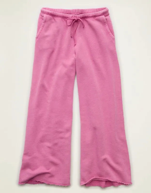 AE Dreamy Fleece Low-Rise Wide-Leg Sweatpant