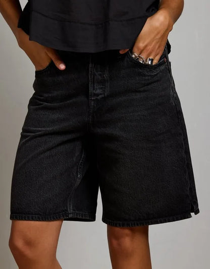 AE77 Premium Super High-Waisted Baggy Bermuda Denim Short