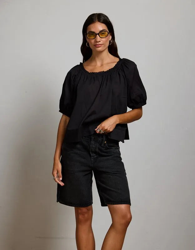 AE77 Premium Super High-Waisted Baggy Bermuda Denim Short