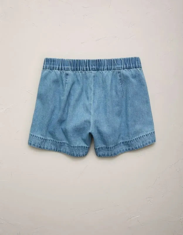 AE77 High-Waisted Chambray Short