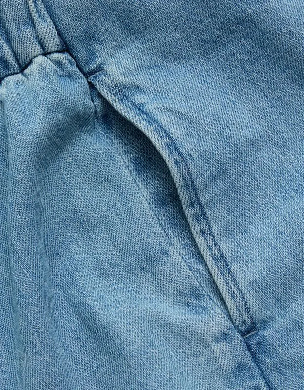 AE77 High-Waisted Chambray Short
