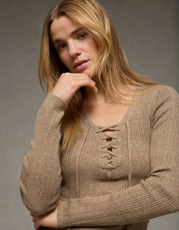AE Lace-Up Sweater