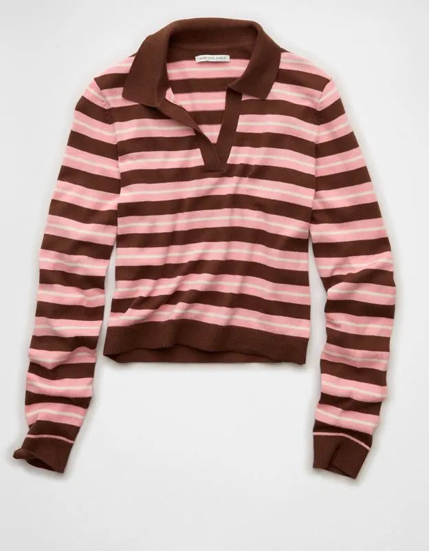 AE Cropped Polo Sweater