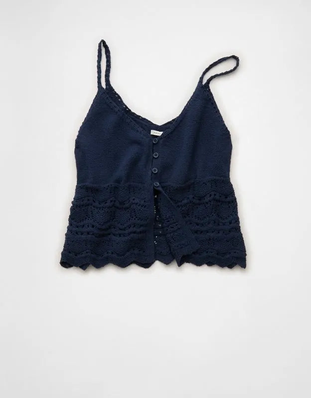 AE Button-Up Fly-Away Tank Top
