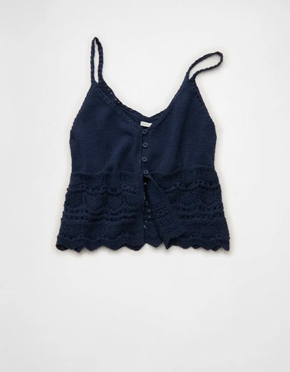 AE Button-Up Fly-Away Tank Top