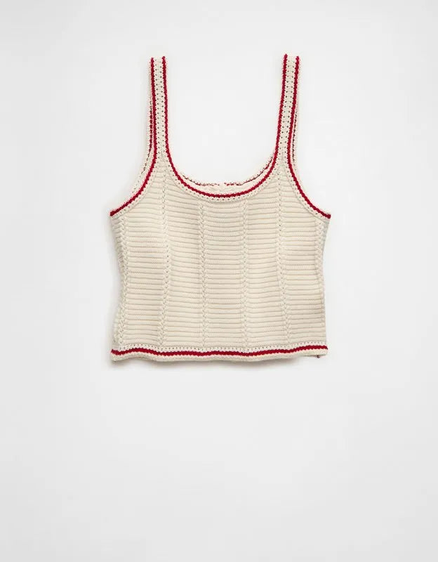 AE Lace-Up Knit Tank Top