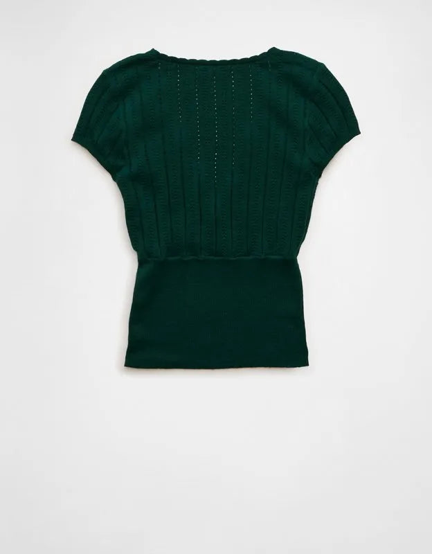 AE V-Neck Crossover Sweater Tee