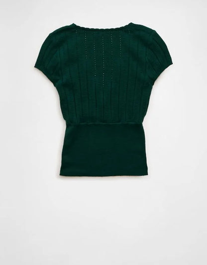 AE V-Neck Crossover Sweater Tee