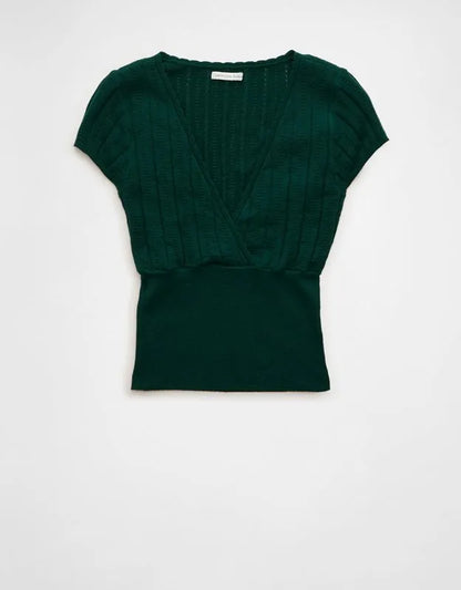 AE V-Neck Crossover Sweater Tee