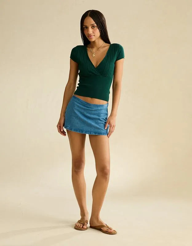 AE V-Neck Crossover Sweater Tee