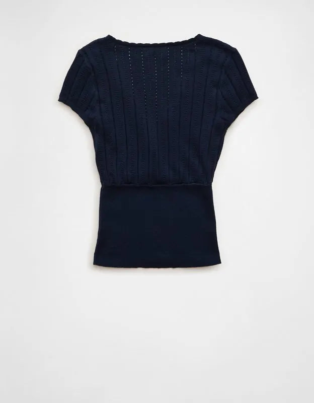 AE V-Neck Crossover Sweater Tee