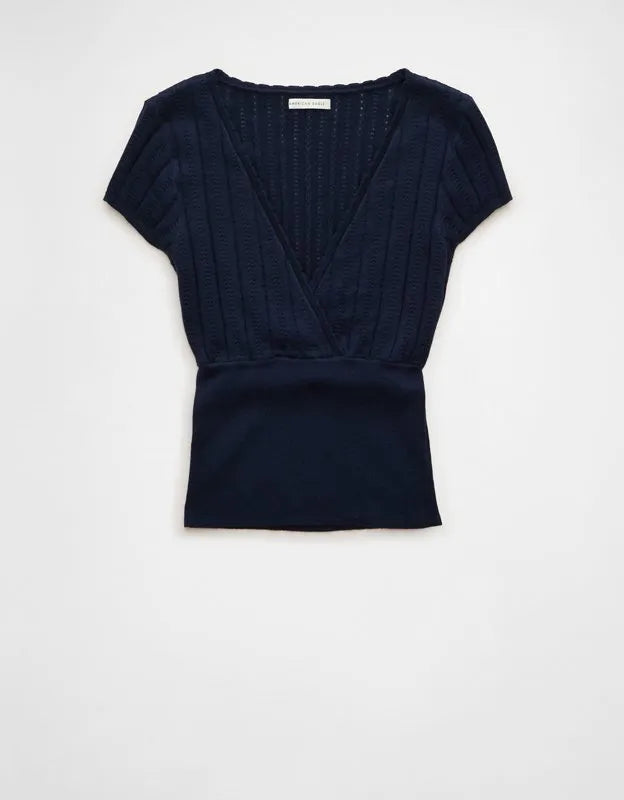 AE V-Neck Crossover Sweater Tee