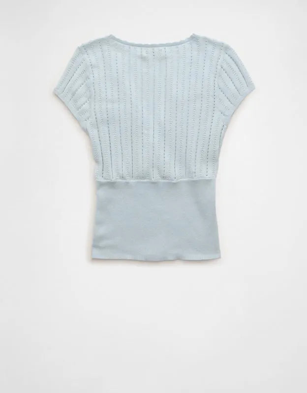AE V-Neck Crossover Sweater Tee