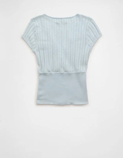 AE V-Neck Crossover Sweater Tee