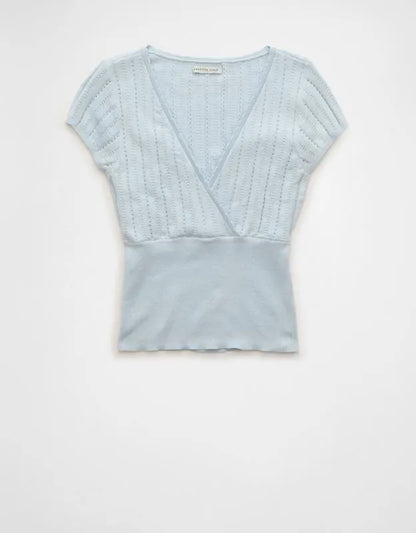 AE V-Neck Crossover Sweater Tee