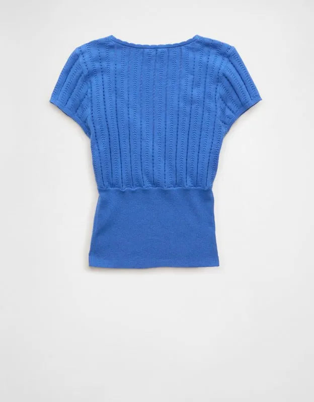 AE V-Neck Crossover Sweater Tee