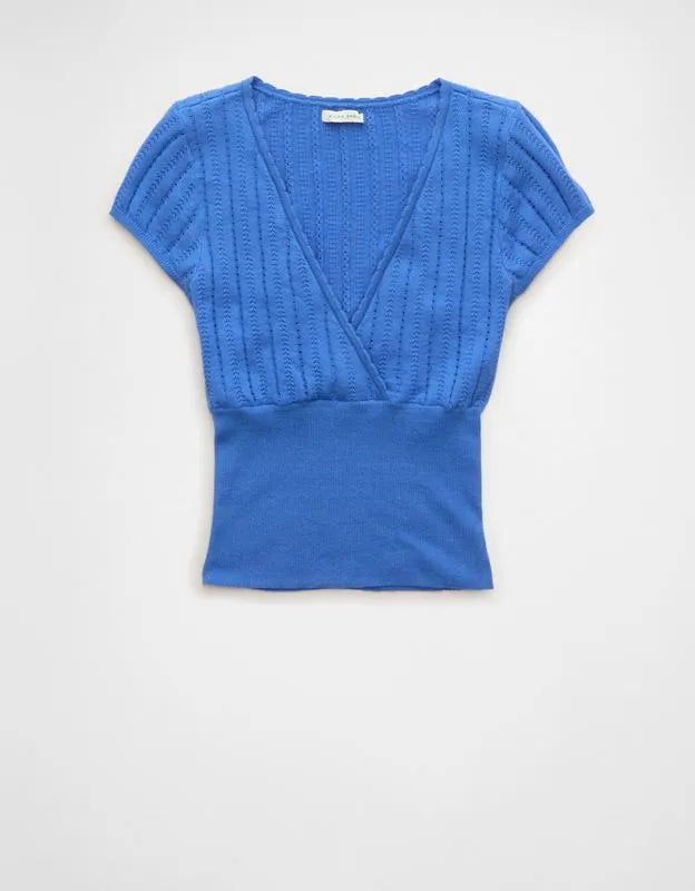 AE V-Neck Crossover Sweater Tee