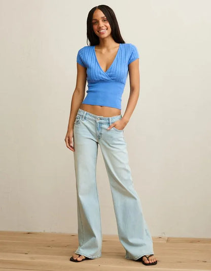 AE V-Neck Crossover Sweater Tee