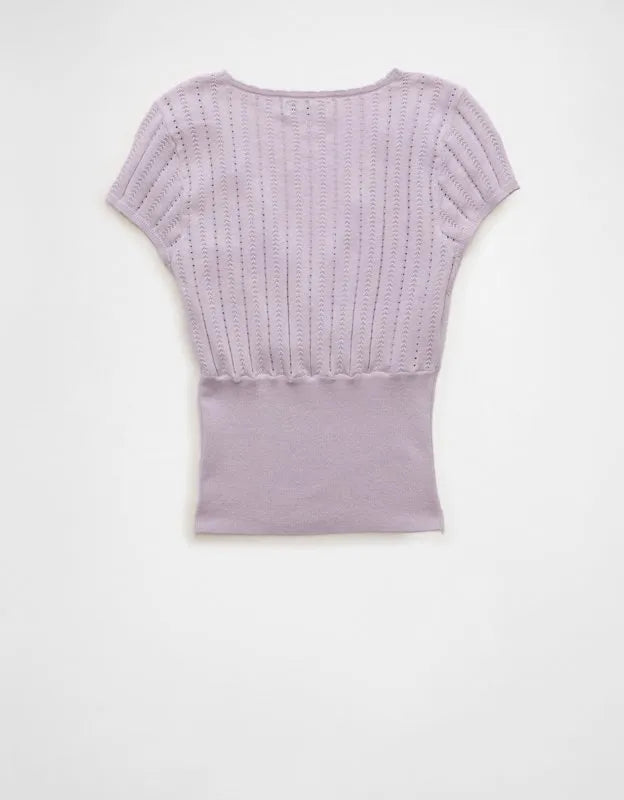 AE V-Neck Crossover Sweater Tee