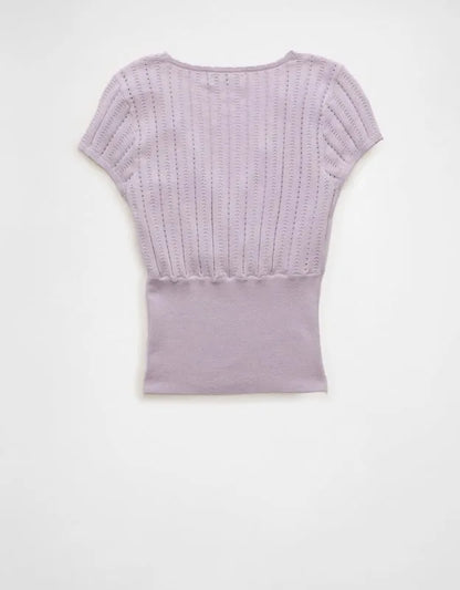 AE V-Neck Crossover Sweater Tee