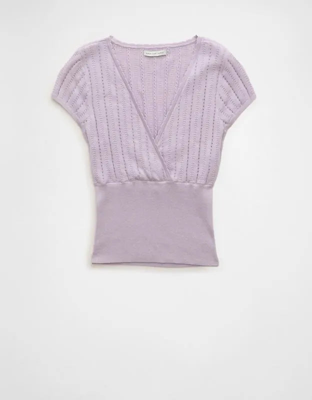 AE V-Neck Crossover Sweater Tee