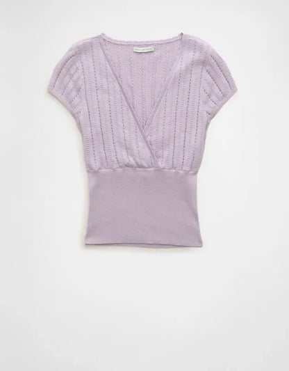 AE V-Neck Crossover Sweater Tee