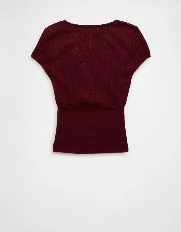 AE V-Neck Crossover Sweater Tee