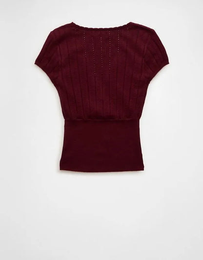 AE V-Neck Crossover Sweater Tee