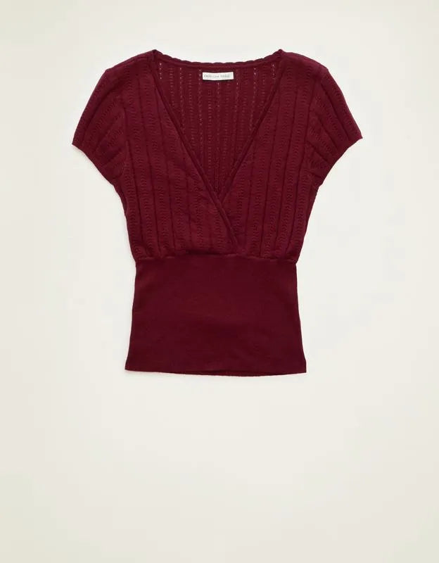 AE V-Neck Crossover Sweater Tee