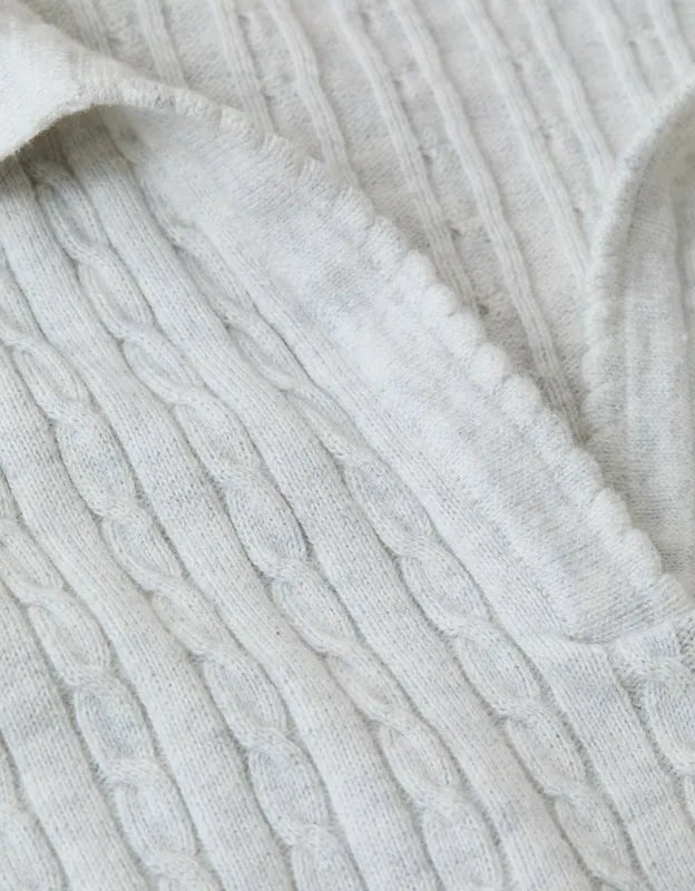 AE V-Neck Cable Knit Sweater Polo