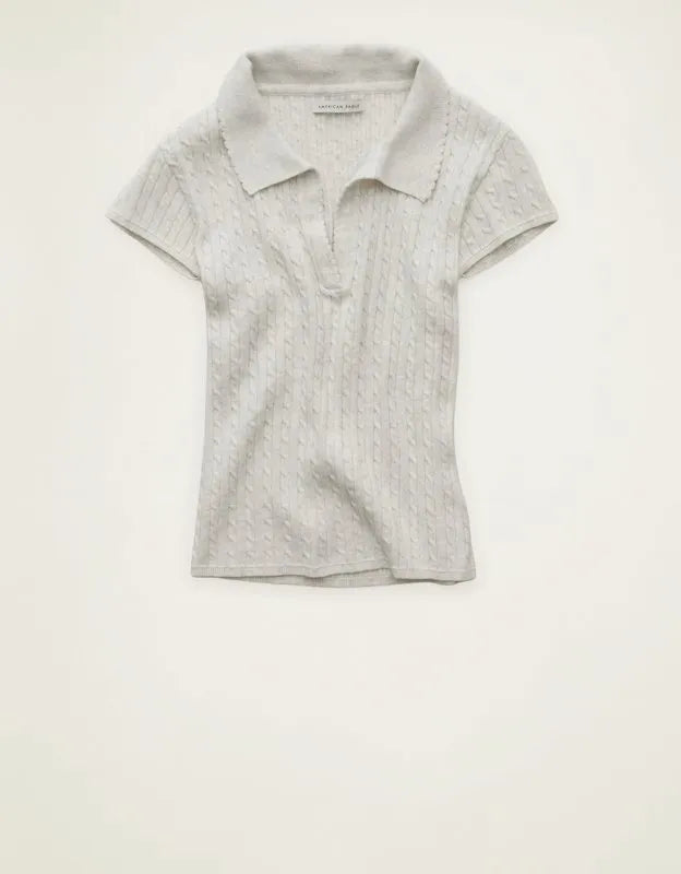 AE V-Neck Cable Knit Sweater Polo