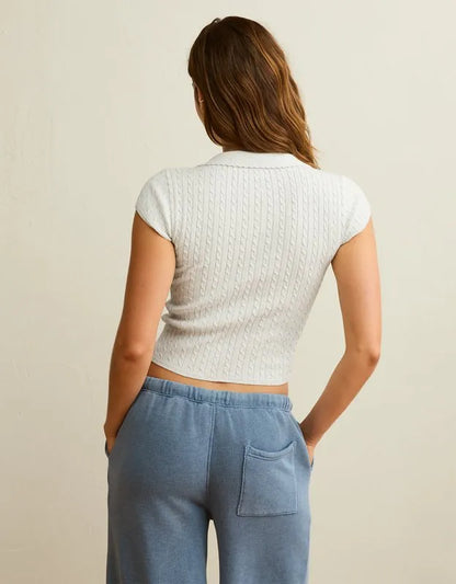AE V-Neck Cable Knit Sweater Polo