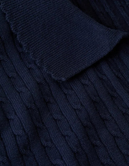 AE V-Neck Cable Knit Sweater Polo
