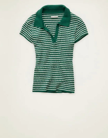 AE V-Neck Cable Knit Sweater Polo