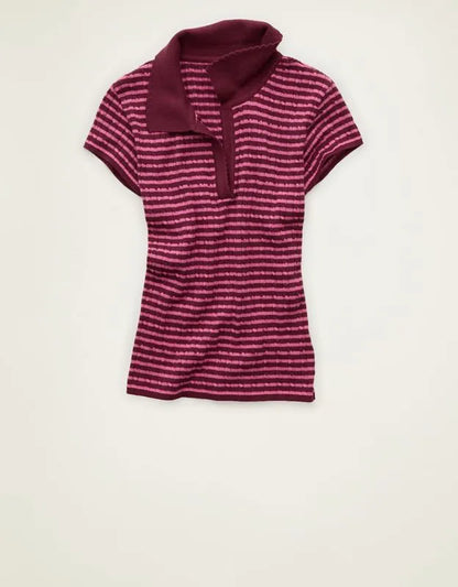 AE V-Neck Cable Knit Sweater Polo
