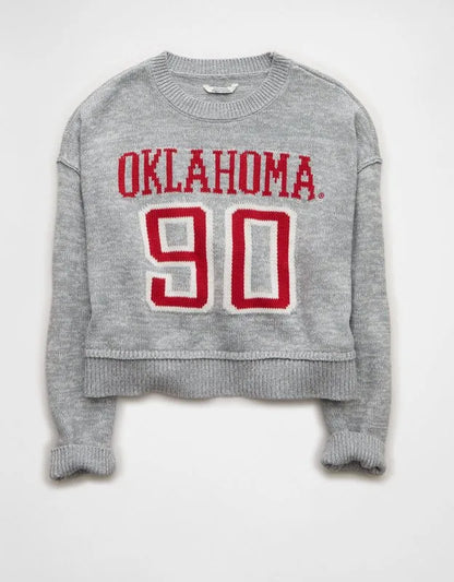 AE Oklahoma Sooners Cropped Sweater