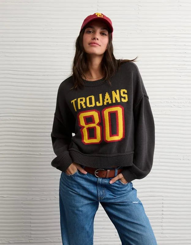 AE USC Trojans Cropped Sweater