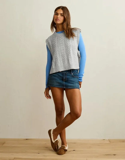 AE Whoa So Soft Cable Knit Vest