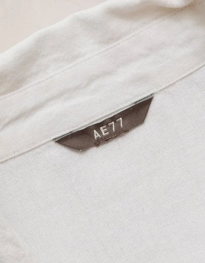 AE77 Embroidered Linen-Blend Button-Up Shirt