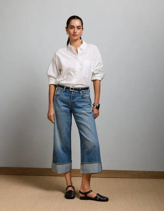 AE77 Premium Oversized Poplin Button-Up Shirt