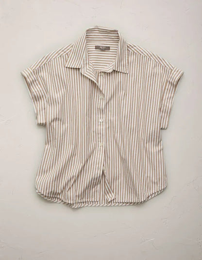 AE77 Cropped Poplin Short-Sleeve Shirt
