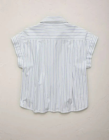 AE77 Cropped Poplin Short-Sleeve Shirt