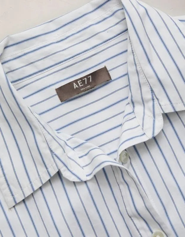AE77 Cropped Poplin Short-Sleeve Shirt