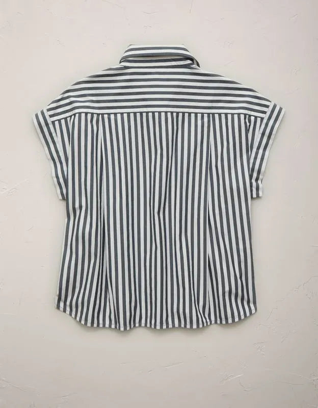 AE77 Cropped Poplin Short-Sleeve Shirt