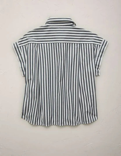 AE77 Cropped Poplin Short-Sleeve Shirt