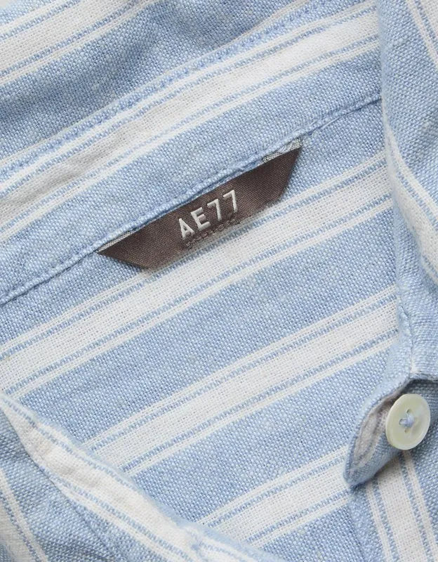 AE77 Boxy Linen-Blend Button-Up Shirt